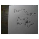 Foam and or paper packing materials