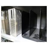 Misc. office supplies- stapler- paper- CD rack- turtle figurine- pen holder