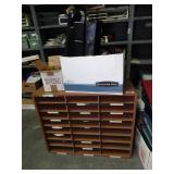 Wooden paper organizer/ mailboxes- desk organizers- hanging file tabs