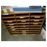 Wooden paper organizer/ mailboxes- desk organizers- hanging file tabs