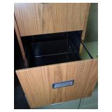Two-drawer faux wood filing cabinet