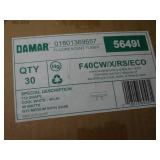 Lot of fluorescent lightbulbs