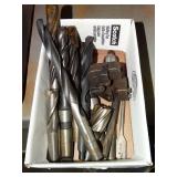 Small Lot of Large Drill Bits - Box Tool Holder and More