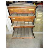 Multi-Drawer Small Wood Cabinet / For Type-set Lettering?