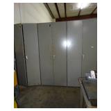 Metal storage cabinet Connected to and Includes a few open Shelving units (18Ft Long Total) (Not Pictured)