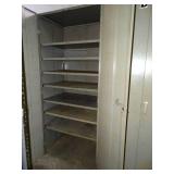 Metal storage cabinet Connected to and Includes a few open Shelving units (18Ft Long Total) (Not Pictured)