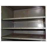 Metal storage cabinet Connected to and Includes a few open Shelving units (18Ft Long Total) (Not Pictured)