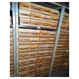 7ft Tall Metal Shelf with wood Drawers