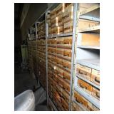 7ft Tall Metal Shelf with wood Drawers