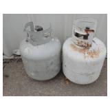2 Small Empty Propane Tanks