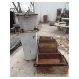 Large Metal Bins Lot and Misc