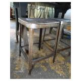 Two - 22 inch Metal Shop Stools