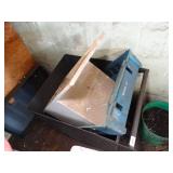 Wheeled Metal Bin w/Contents