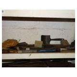Tools and Misc Lot on Wall  behing Honing Machine