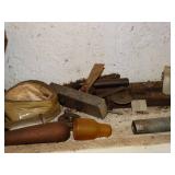 Tools and Misc Lot on Wall  behing Honing Machine