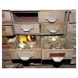 Metal Cabinet with Several Drawers Full of Contents