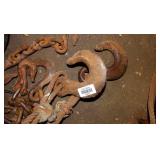 Lot of Large Hooks and Chain