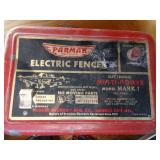 Pallet tub w/ Contents // Electric fence units / Misc tools