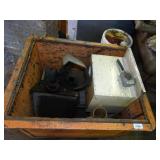 Wheeled Metal Bin w/ Contents