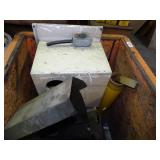 Wheeled Metal Bin w/ Contents