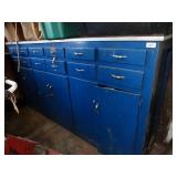 Long Blue Wood Cabinet