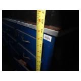 Long Blue Wood Cabinet