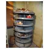 Antique hardware store Spinning nut/bolt Rack With Contents