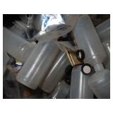 Box Full of Small Plastic Bottles w/ Lids
