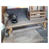 5ft Wood Coffee Table and Small Crate