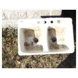 Vintage Cast Iron Double Sink