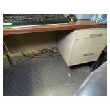 L-Shaped Metal & Wood Desk w/ organizer