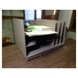 L-Shaped Metal & Wood Desk w/ organizer