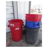 Lot of Large Trash Cans