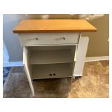 Nice White Cabinet with Wood Top