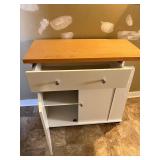 Nice White Cabinet with Wood Top