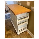 Nice White Cabinet with Wood Top