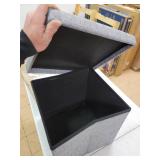 Folding Storage Ottoman Dark Grey