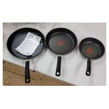 T-fal Specialty 3 PC Initiatives Nonstick Inside and Out, 8", 9.5", 11", Black