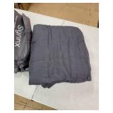 Weighted Blanket - 80" X 87" - 25-lbs - No Cover Required - Fits Queen/King Size Bed - Shareable for Two 120-180-lb Adults - Minky Grey - Premium Glass Beads - Calming Stimulation Sensory Relaxation