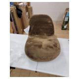 Amazon Basics Small Low-Back Swivel Adjustable Memory Foam Floor Chair, Light Brown, Micro Fiber