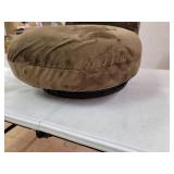 Amazon Basics Small Low-Back Swivel Adjustable Memory Foam Floor Chair, Light Brown, Micro Fiber