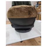 Amazon Basics Small Low-Back Swivel Adjustable Memory Foam Floor Chair, Light Brown, Micro Fiber