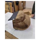 Amazon Basics Small Low-Back Swivel Adjustable Memory Foam Floor Chair, Light Brown, Micro Fiber