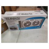 Comfort Zone Twin Window Fan with 2 Speeds and 7 in. Blades, White