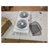 Comfort Zone Twin Window Fan with 2 Speeds and 7 in. Blades, White