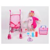 Gi Go Toy Dream Collection 14 Inches Baby Doll With Stroller Set