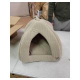 Best Pet Supplies Corduroy Tent Bed for Pets, Beige - Medium