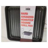 Cooks Standard Hard Anodized Nonstick Square Grill Pan, 11 x 11-Inch, Black