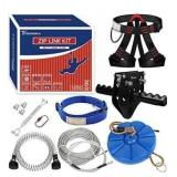 Trsmima Zipline Kit for Backyards - 98ft Zip Line for Kids and Adults - Backyard Kids Zipline Kits with Safety Harness and Stainless Steel - Spring Brake Trolley and Seat