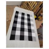 Buffalo Plaid Door Mat White/Black 23.6x35